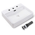 20" Rectangle White Ceramic Vessel Sink T671015