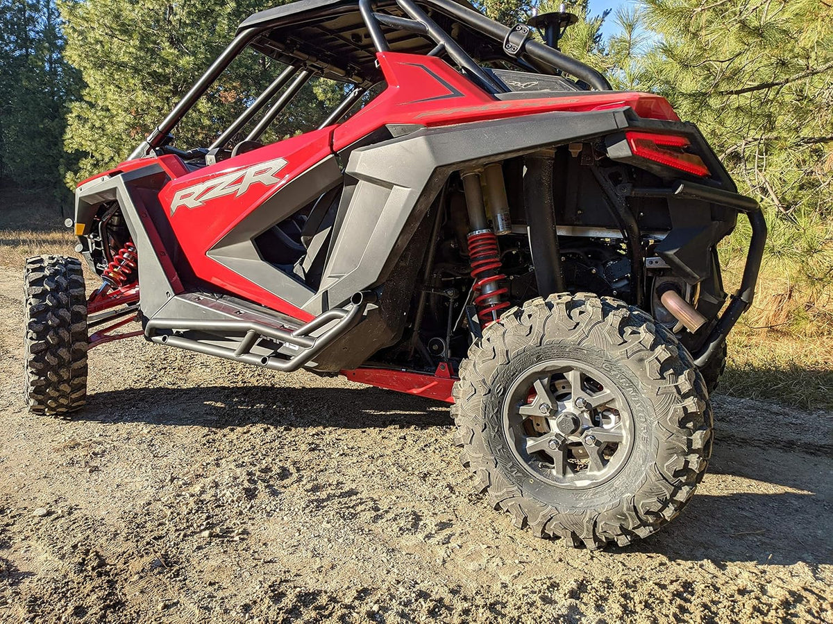 Black Bolt-On Nerf Bars Rock Sliders Brush Guard Tree Kickers for Polaris Pro XP R1466