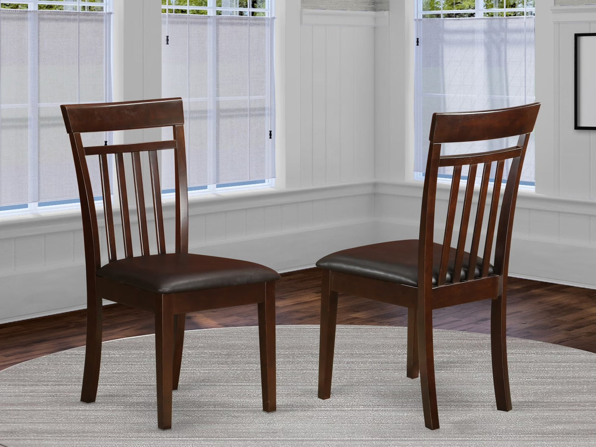 Mahogany Leather Dining Chairs (Set of 2) Z8608