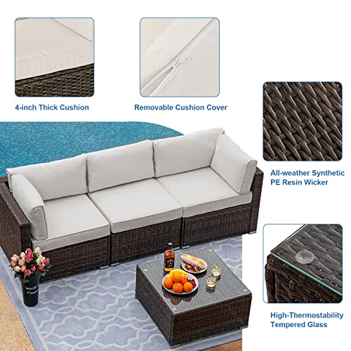 9 Piece Wicker Sectional Sofa with Propane Firepit Table P17913