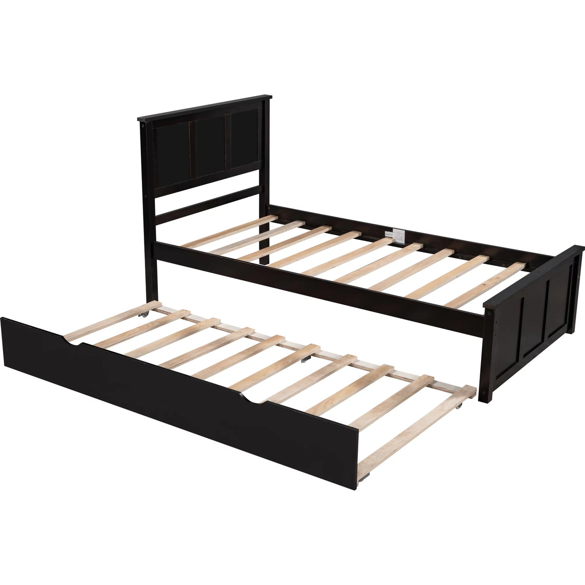 Wood Twin Platform Bed with Headboard & Trundle G4130