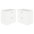White 2 Drawer Metal Filing Cabinet Set of 2 S20857