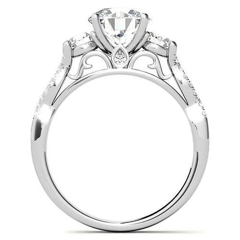 14k Gold Three Stone Diamond Engagement Ring F318240