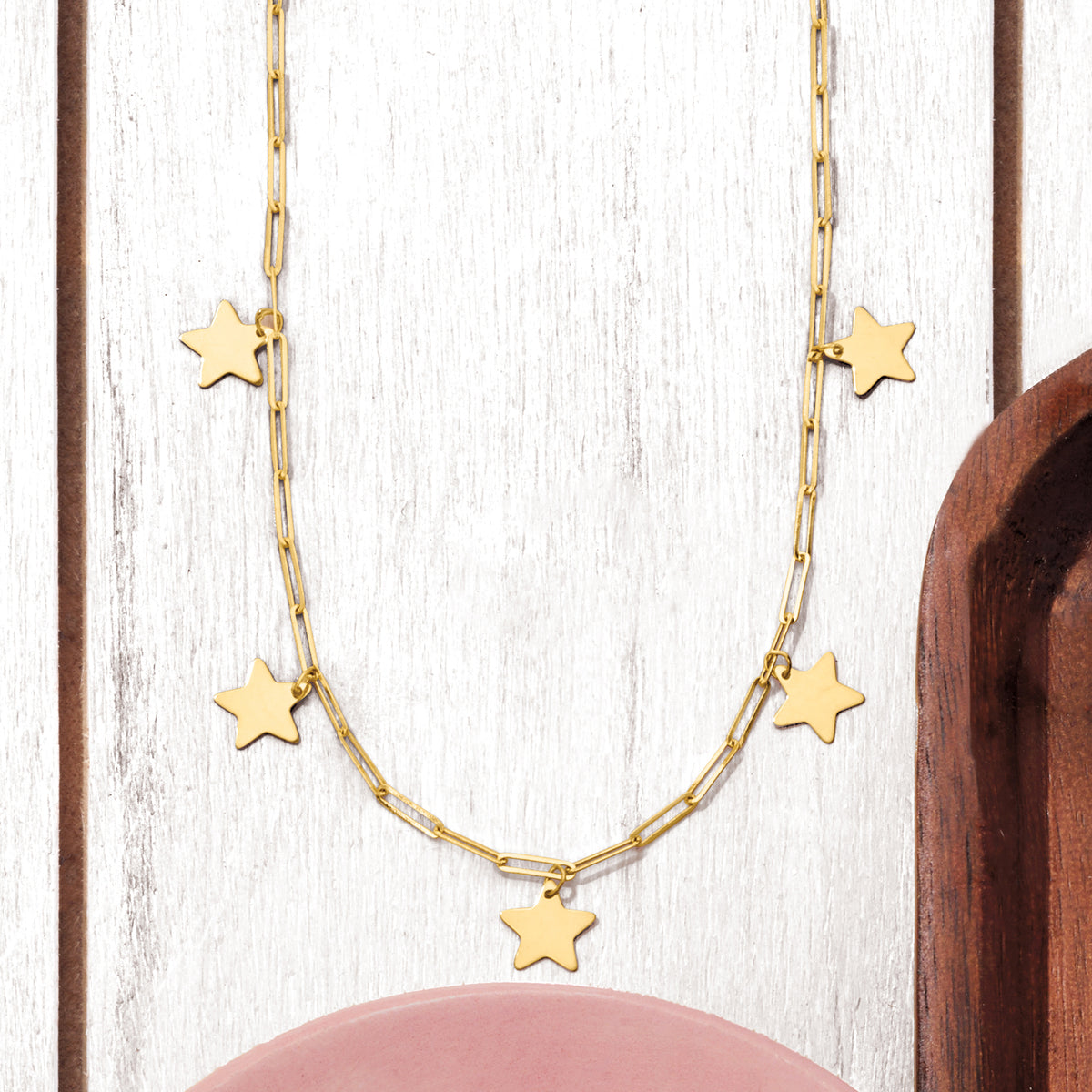 Italian 14kt Yellow Gold Star Necklace F889950