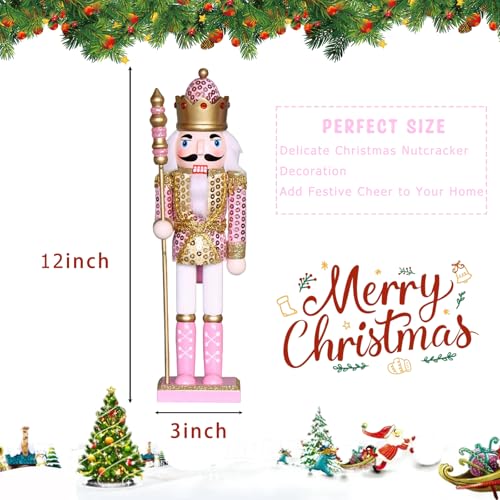 15 Inch Pink Wooden Nutcracker Ornaments J295
