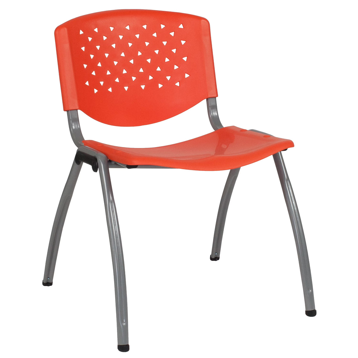 Orange Plastic Stack Chair with Perforated Back L134186