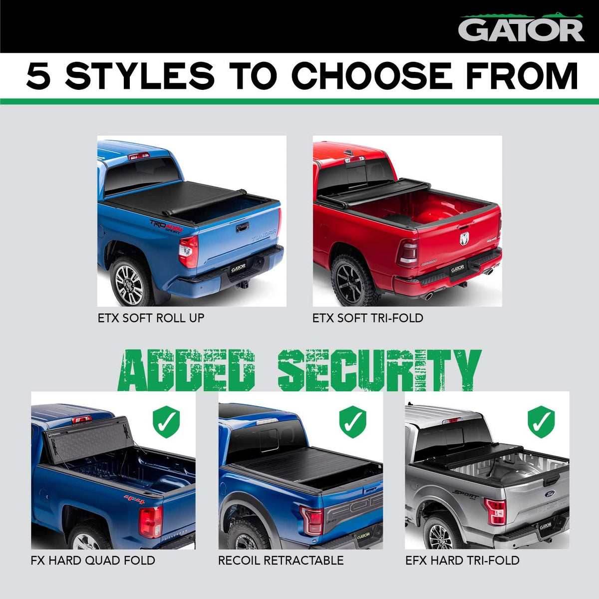 Hard Tri-Fold Truck Bed Tonneau Cover for Ford F-150 T7601