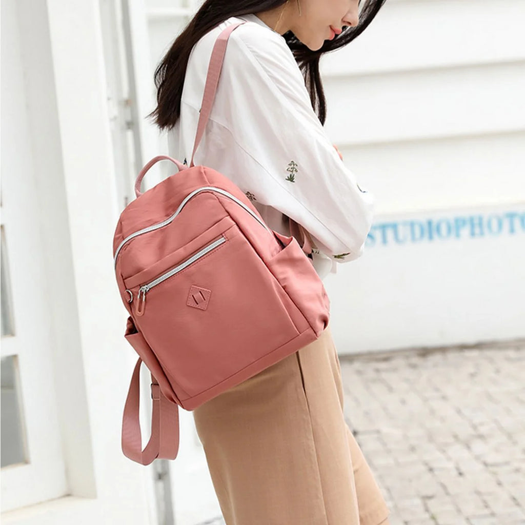 Blue Waterproof Nylon Mini Backpack with Coin Purse K4737
