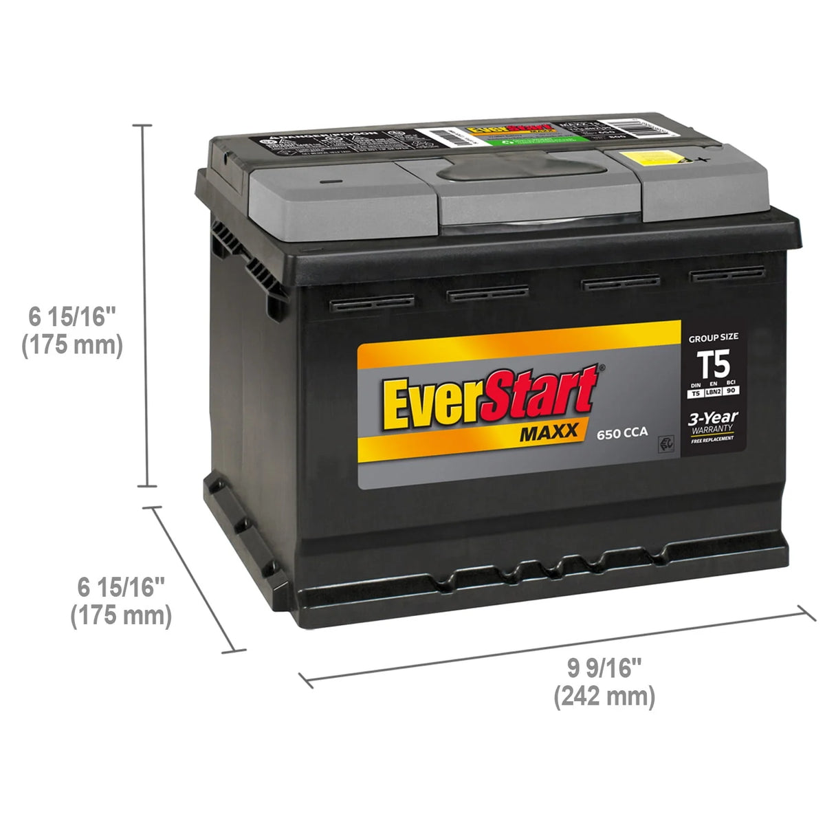 Lead Acid Automotive Battery Group Size T5 12 Volt 600 CCA A891