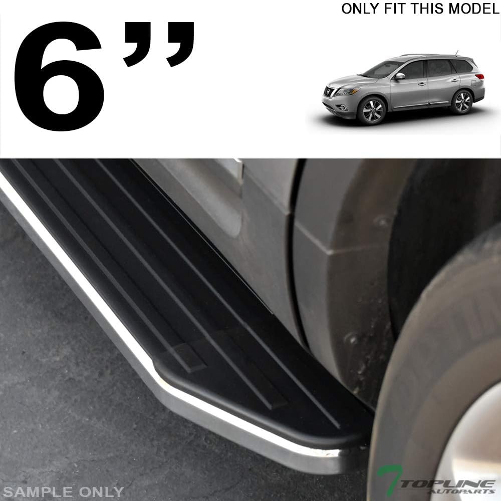 6" Black Aluminum Side Step Rail Running Boards C180