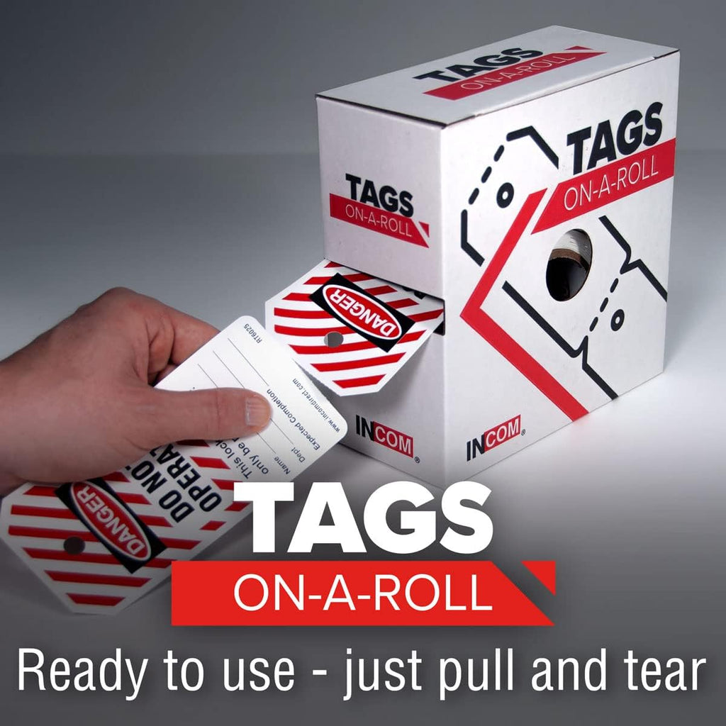 Danger Locked Out Heavy-Duty Waterproof Tear-Resistant Polytag Tags, Red/Black On White, 6.25 Inches X 3 Inches X 10 Mil Thickness, Pack of 2 O51137