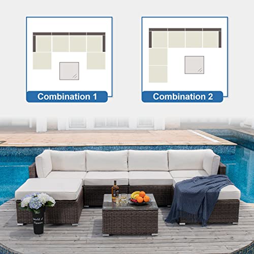 9 Piece Wicker Sectional Sofa with Propane Firepit Table P17913