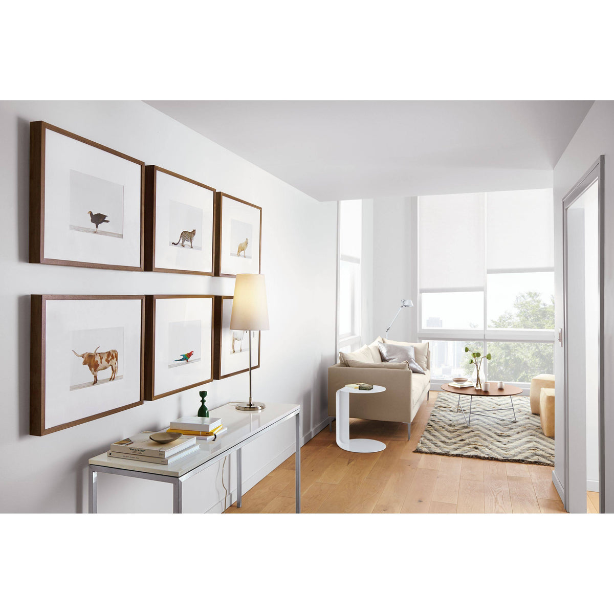 Cherry Top Console Table with White Base B530054