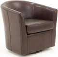 Faux Leather Swivel Club Chair D5846