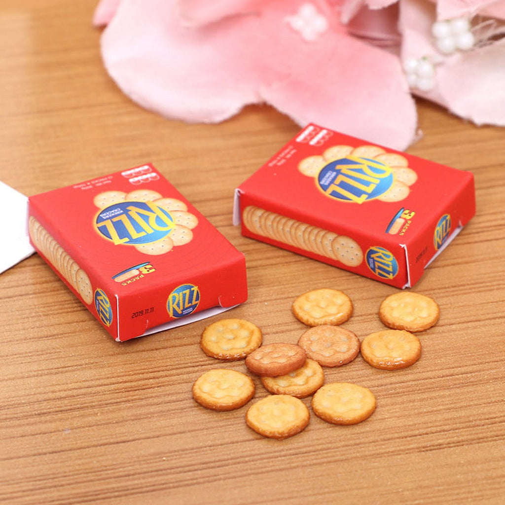 2PCS Mini 1/6 Scale Dollhouse Cookies With Boxes Pretend Play Food Y9198