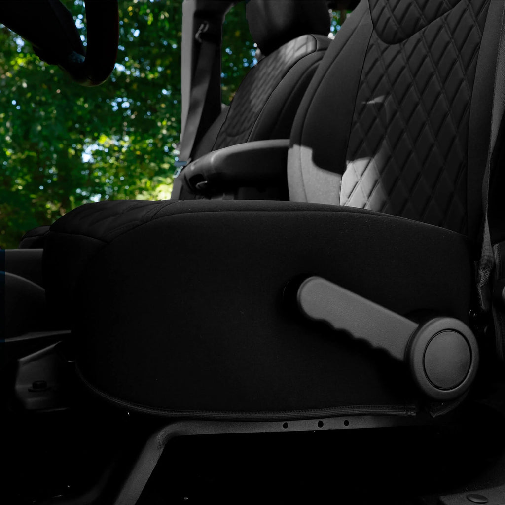 Black Neoprene Rear Seat Covers for Jeep Wrangler JK 4DR Z96624
