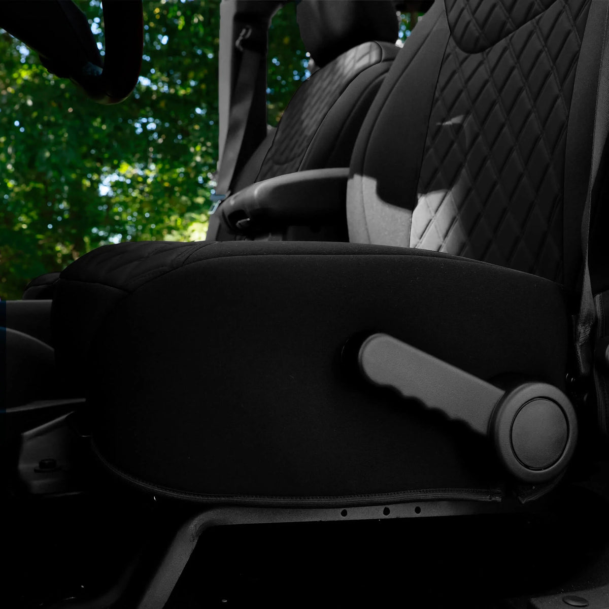 Black Neoprene Rear Seat Covers for Jeep Wrangler JK 4DR Z96624