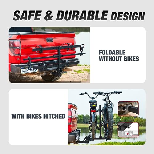 2-Bike Hitch Rack with Ramp, 200 Lbs Capacity J714
