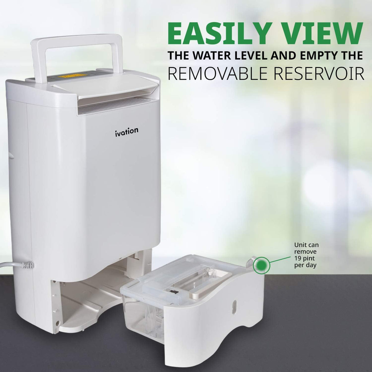 19 Pint Compact Desiccant Dehumidifier with Continuous Drain Hose K45877