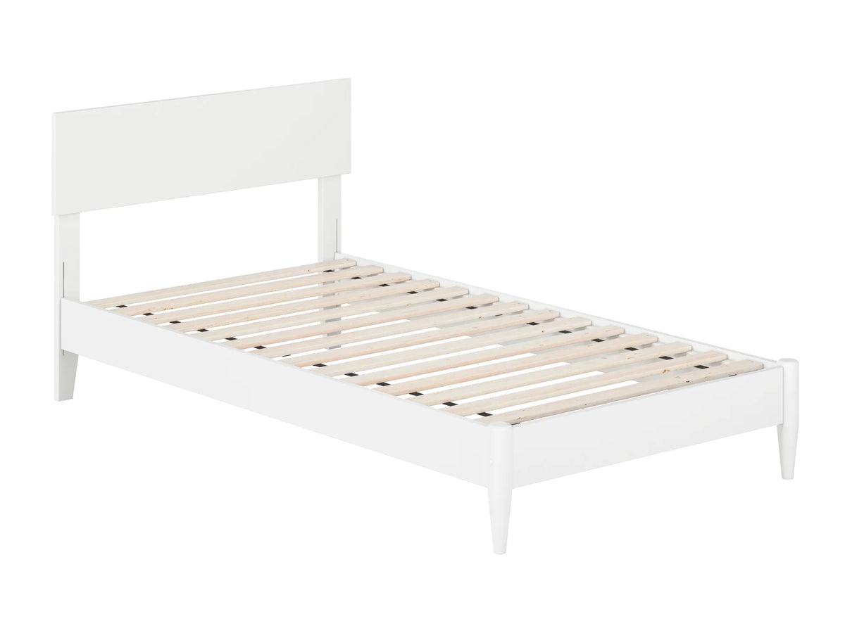 White Solid Wood Low Profile Platform Bed X922