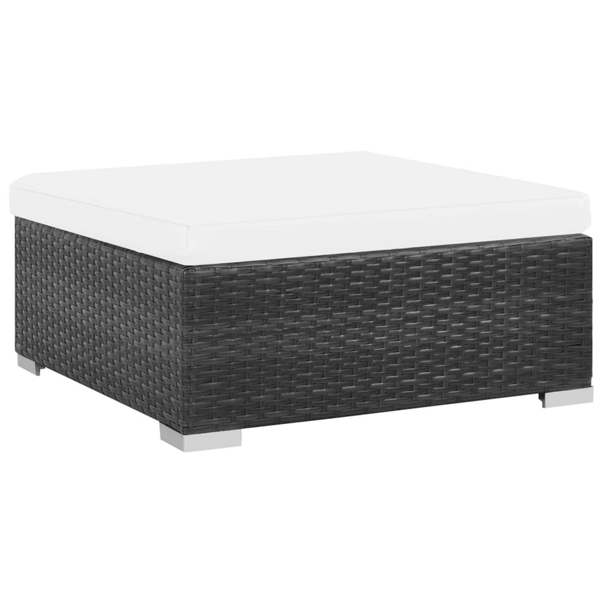 6 Piece White Cushioned Poly Rattan Patio Conversation Set with Coffee Table F235