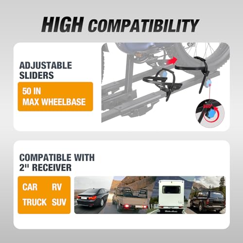 2-Bike Hitch Rack with Ramp, 200 Lbs Capacity J714