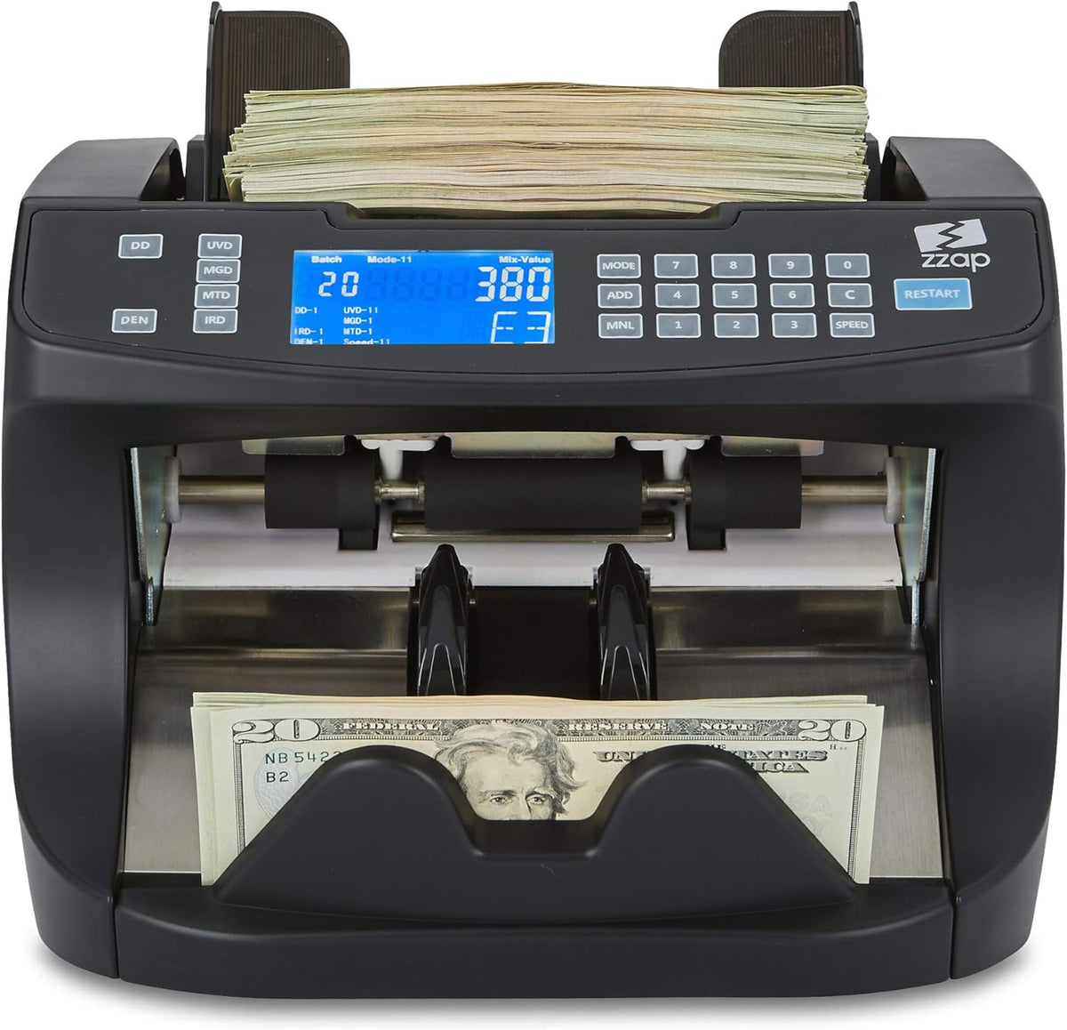 Bill Value Counter & Counterfeit Detector Money Cash Currency Machine O2711