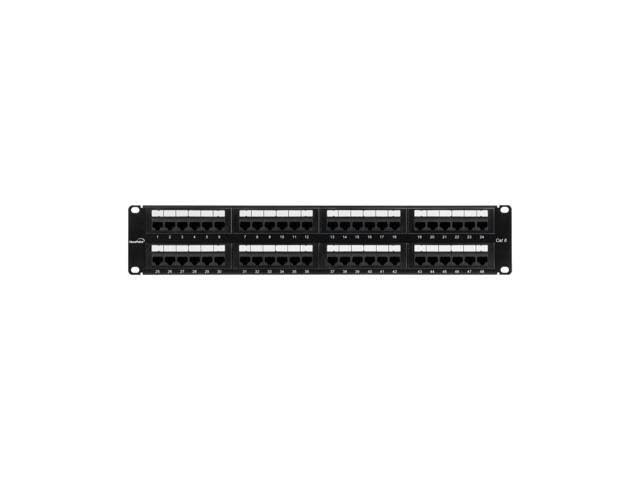 48-Port Cat6 UTP Unshielded Patch Panel 2U Black M2259