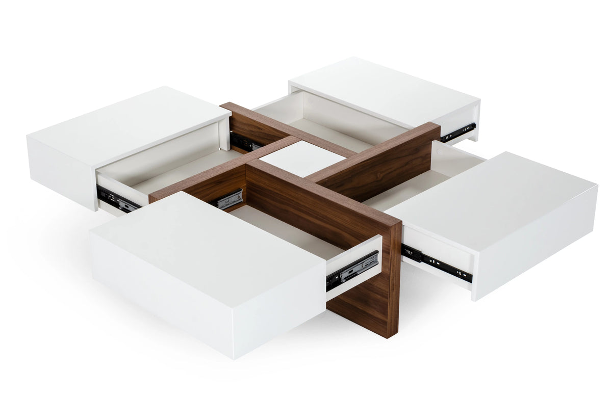 White & Walnut Coffee Table Z2824