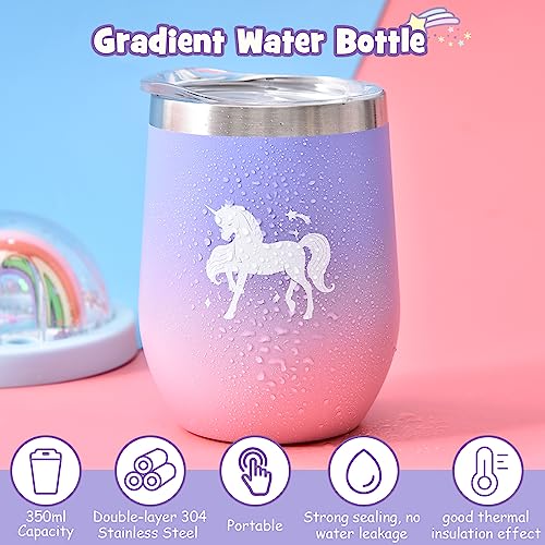 Unicorn Toy with Wired Headphones Diary Water Bottle Plush Bag Purse Socks Mirror O594070