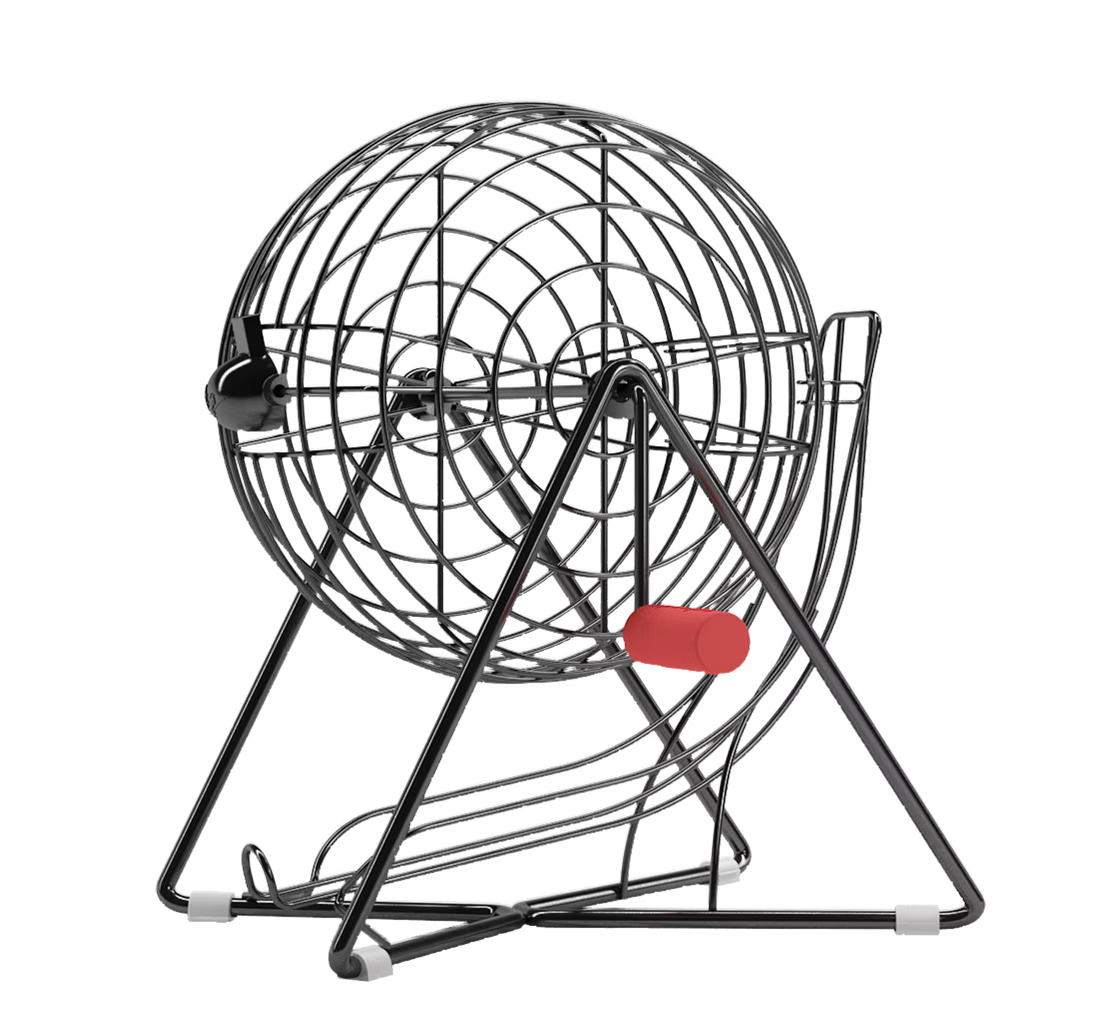 Black Steel Bingo Cage Q854694