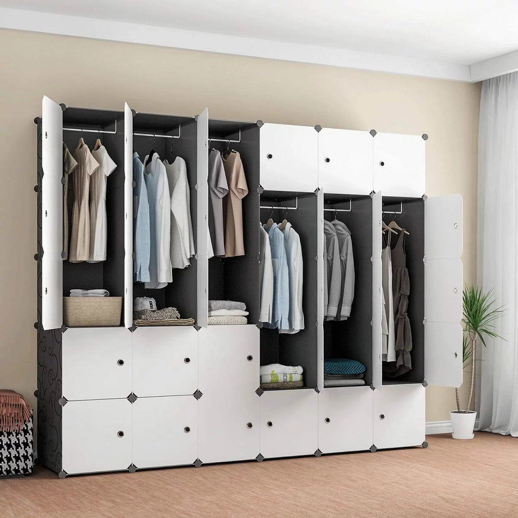 Black 30 Cubes Portable Wardrobe Closet Q59897