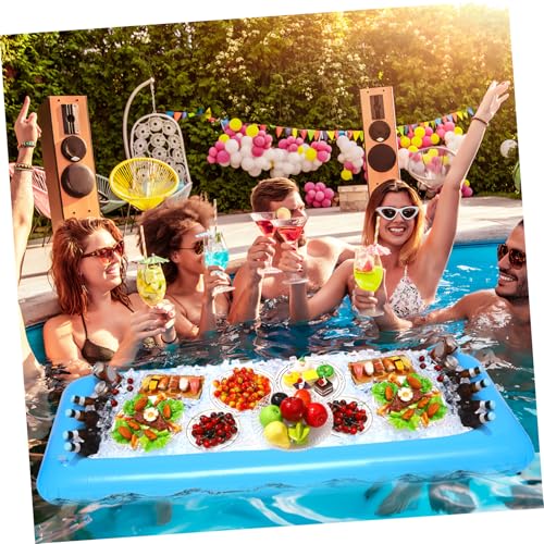 1 Set Inflatable Pool Serving Bar and Mesh Food Tent Set with Drain Plug K3197