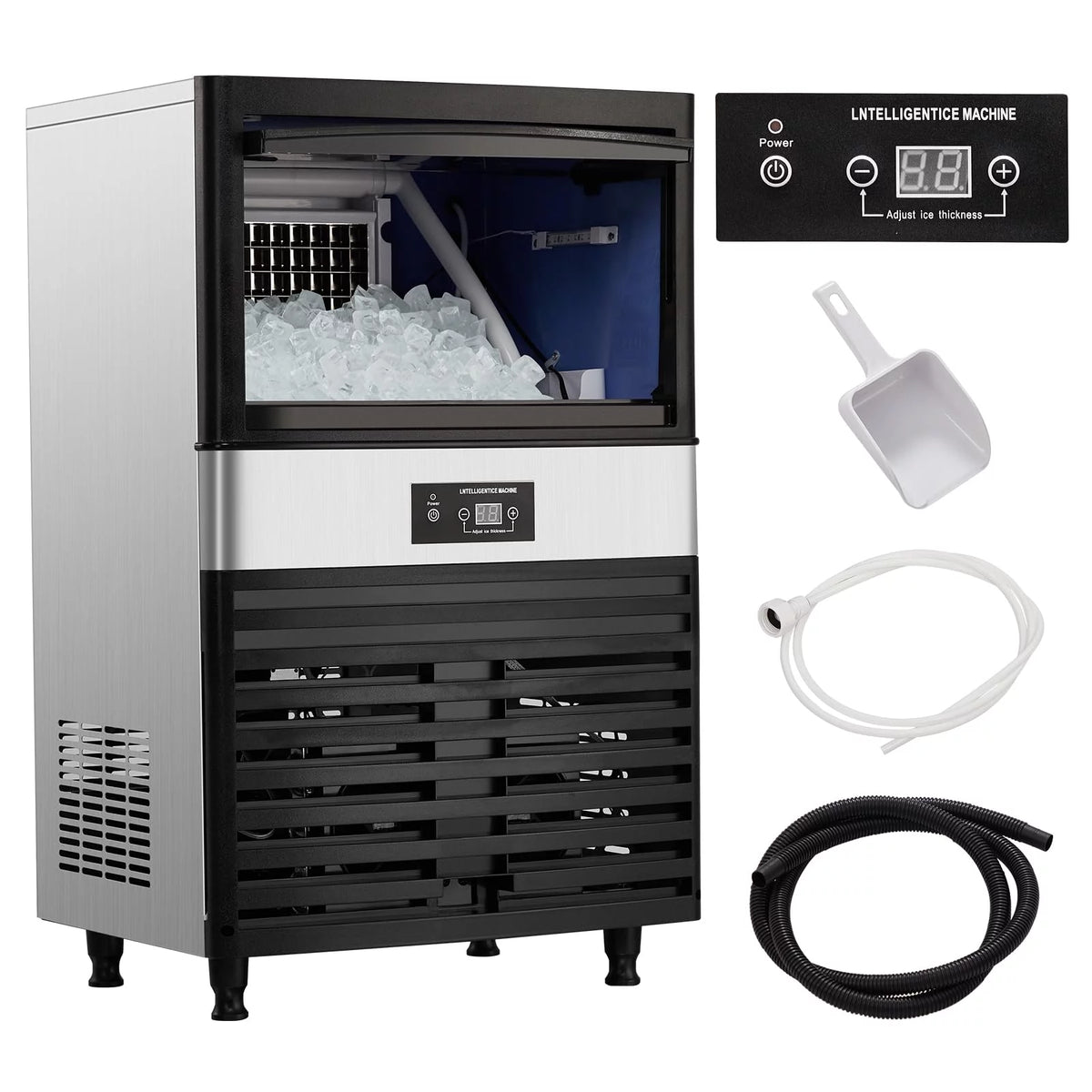 Commercial Stainless Steel Ice Maker with 44lbs Ice Storage J352540
