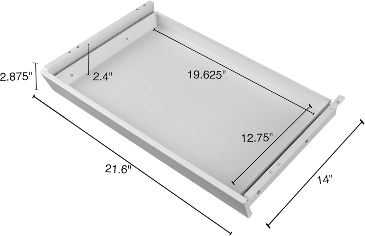 White Sliding Under-Desk Drawer Storage Organizer Z44686