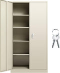 Light Gray Steel Storage Cabinet with 2 Adjustable Shelves X4093