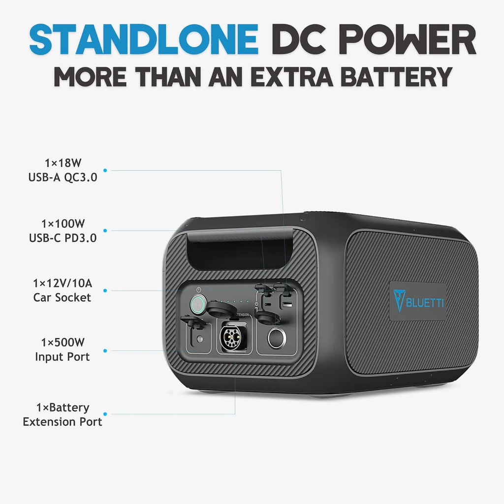 Portable Power Station with External Battery Module and 350W Solar Panel H573818