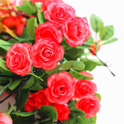 White 10PCS Artificial Rose Garland 7.5Ft B2738