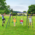Kids Swing Set with Basketball Hoop & Climbing Ladder L56712