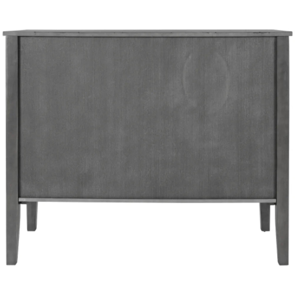 Antique Gray Wooden Accent Storage Cabinet with Adjustable Shelf Q76040