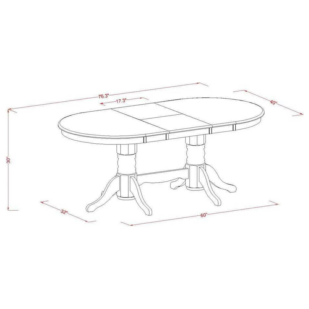5 Piece Kitchen Table Set with Oval Dining Table and 4 Chairs W467