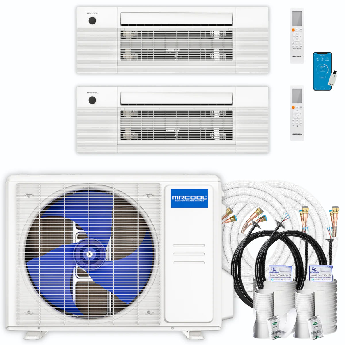 30,000 BTU 2 Zone Ceiling Cassette Ductless Air Conditioner and Heat Pump Y430
