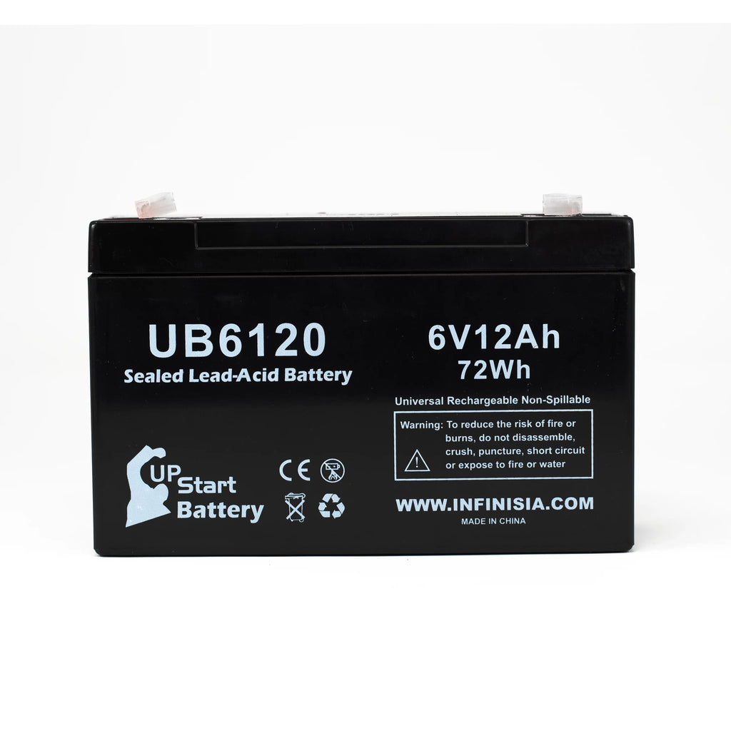 2x Pack 6V 12Ah Sealed Lead Acid Battery with F1 to F2 Terminal Adapters R233