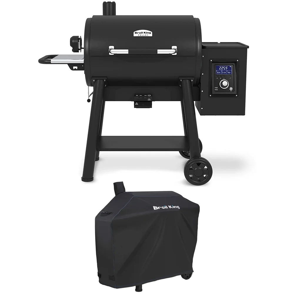 Black Pellet Grill with Grill Cover P5505