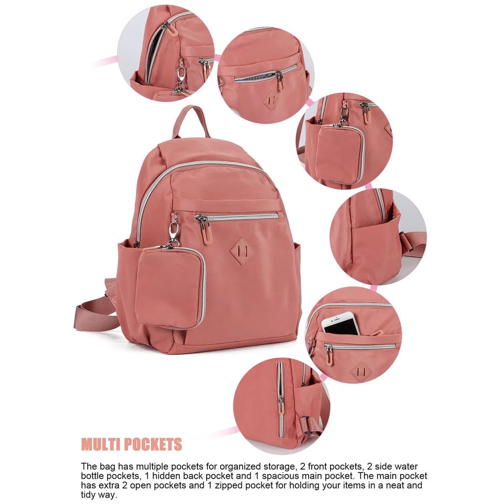 Blue Waterproof Nylon Mini Backpack with Coin Purse K4737
