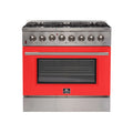 36 Inch Red Dual Fuel Range H91362
