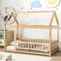 Twin Size Wooden Floor Bed with House Roof Frame D5660