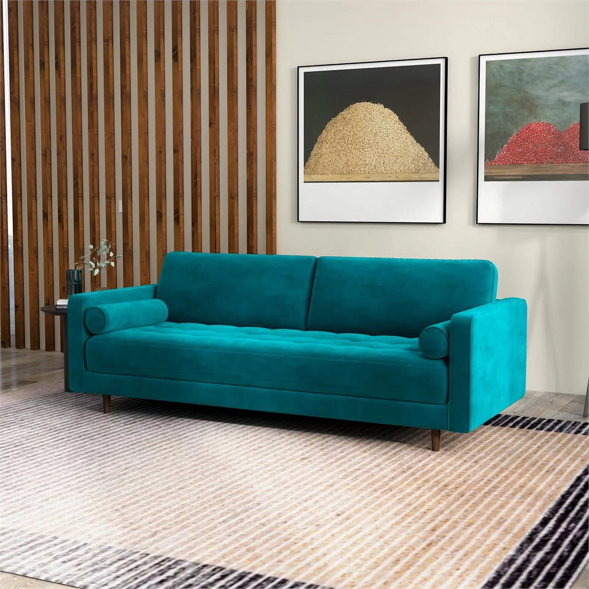 Mid-Century Modern Velvet Sofa L21118
