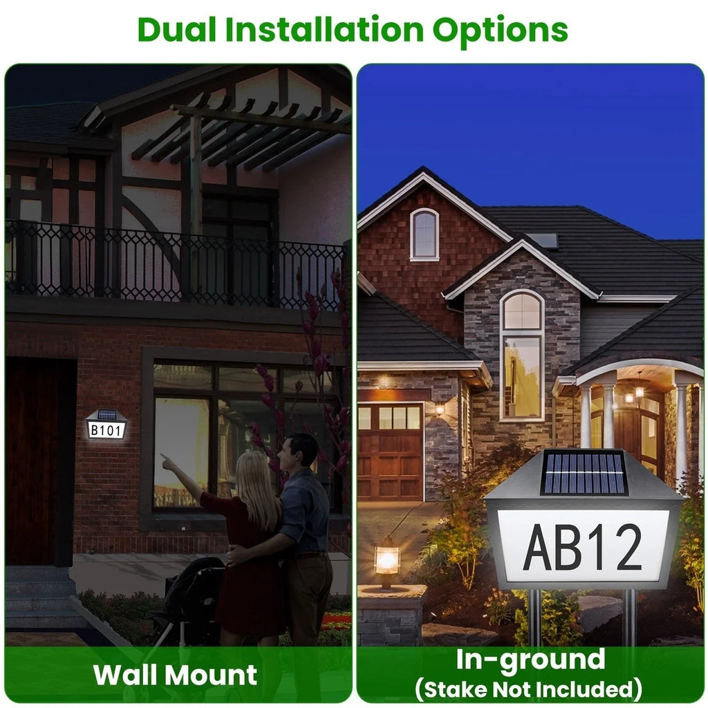 Solar Address Sign IP55 Waterproof Wall Mounted LED O8910