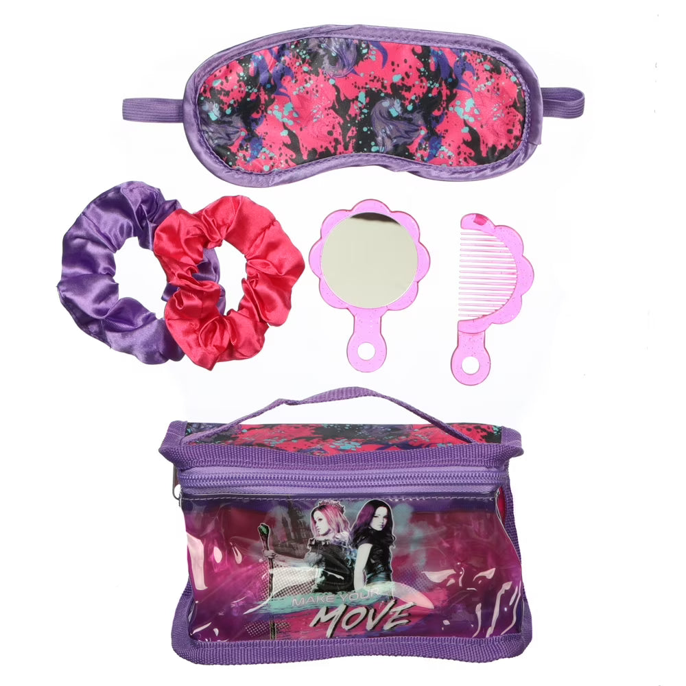 Clear Utility Case with Sleep Mask, Hair Ties and Comb & Mirror Set O3148